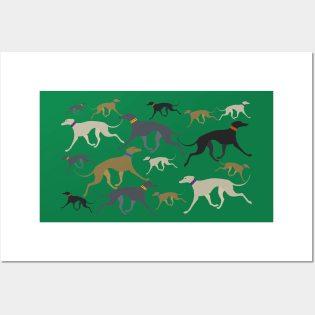 Lots of Greyhounds trotting Wall Art by rsutton